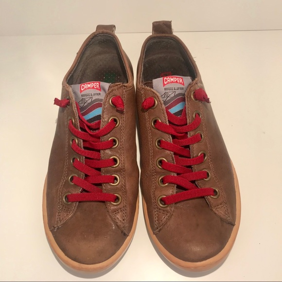 Camper Shoes - Camper IMAR Brown Leather Trainers Sneakers